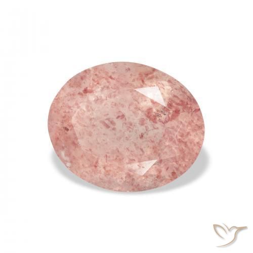 Quartz fraise Medium Light-Pink naturelle ovale, 3.68 ct, Transparent