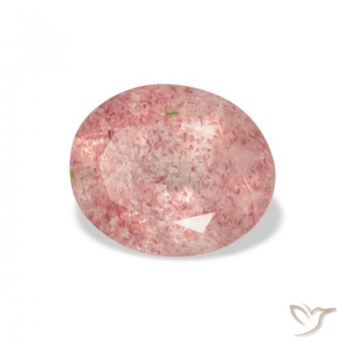 Quartz fraise Rose léger naturelle ovale, 2.98 ct, Transparent