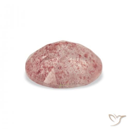 Quartz fraise Rose léger naturelle ovale, 2.98 ct, Transparent