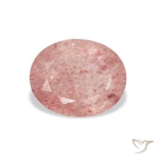 Quartz Fraise Rose léger naturelle ovale, 2.90 ct, Transparent