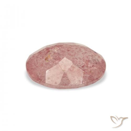 Quartz Fraise Rose léger naturelle ovale, 2.90 ct, Transparent