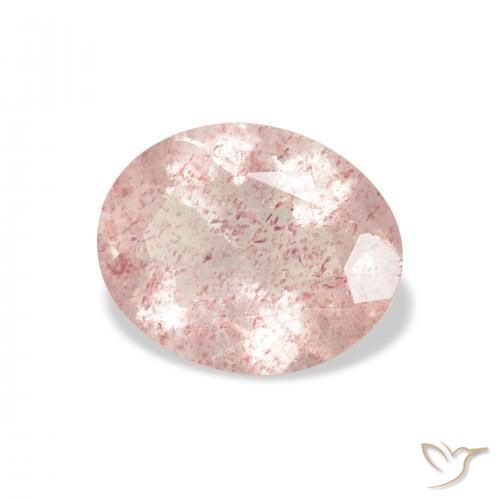 Quartz fraise Orange rose naturelle ovale, 2.74 ct, Transparent