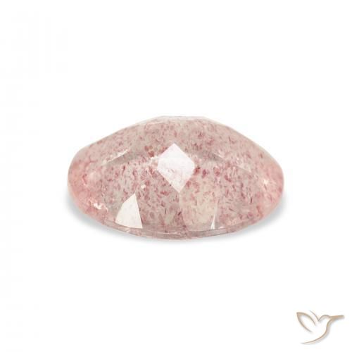 Quartz fraise Orange rose naturelle ovale, 2.74 ct, Transparent