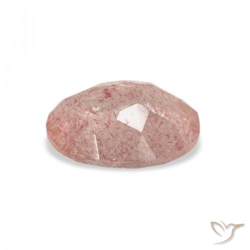 Quartz fraise Rose clair naturelle ovale, 2.84 ct, Transparent