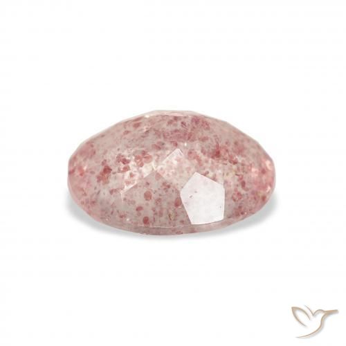 Quartz fraise Rose moyen naturelle ovale, 2.96 ct, Transparent