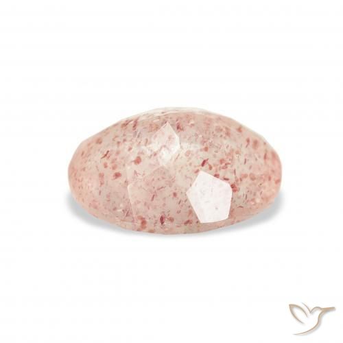 Quartz Fraise Rose clair naturelle ovale, 2.91 ct, Transparent