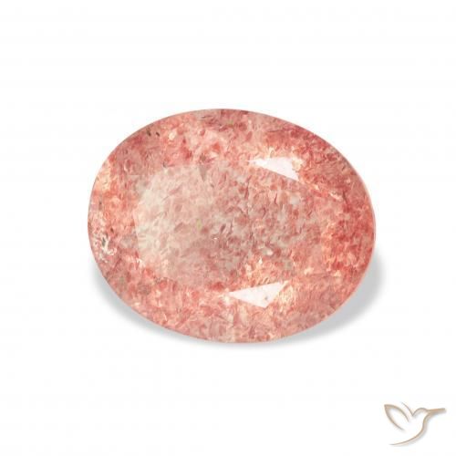 Quartz fraise Rose framboise naturelle ovale, 3.34 ct, Transparent