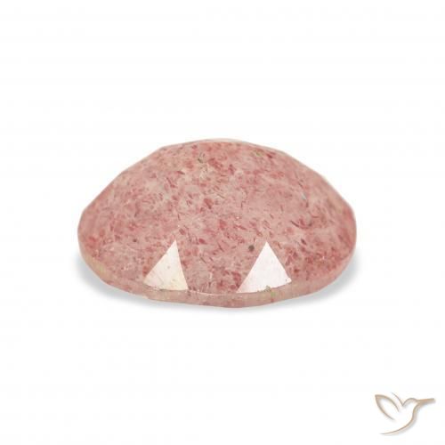 Quartz Fraise Rose clair naturelle ovale, 3.28 ct, Transparent