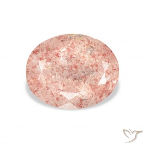3.36ct Naturel Rose clair Quartz fraise, ovale, Transparent