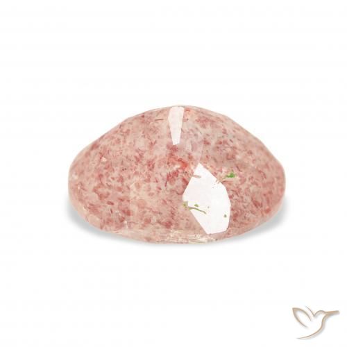 Quartz fraise Rose clair naturelle ovale, 3.36 ct, Transparent