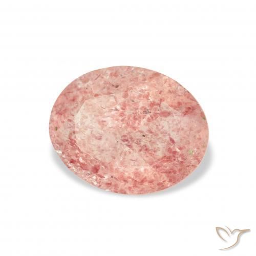 Quartz fraise Orange rose naturelle ovale, 2.82 ct, Transparent