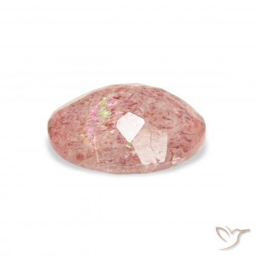 Quartz fraise Orange rose naturelle ovale, 2.82 ct, Transparent