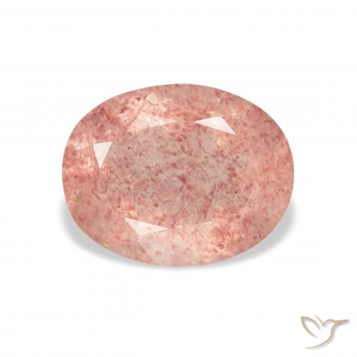 3.41ct Naturel Rose clair Quartz fraise, ovale, Transparent