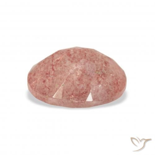 Quartz fraise Rose clair naturelle ovale, 3.41 ct, Transparent