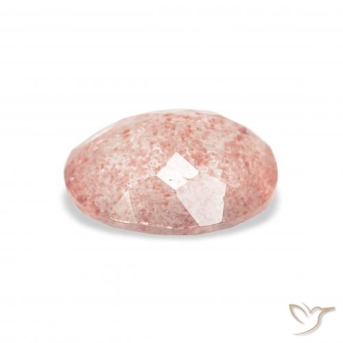 Quartz Fraise Flamant rose naturelle ovale, 2.90 ct, Transparent