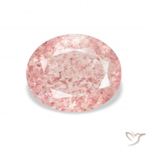 2.98ct Naturel Rose terreux Quartz fraise, ovale, Transparent