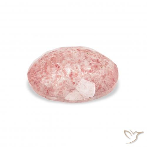 Quartz fraise Rose terreux naturelle ovale, 2.98 ct, Transparent