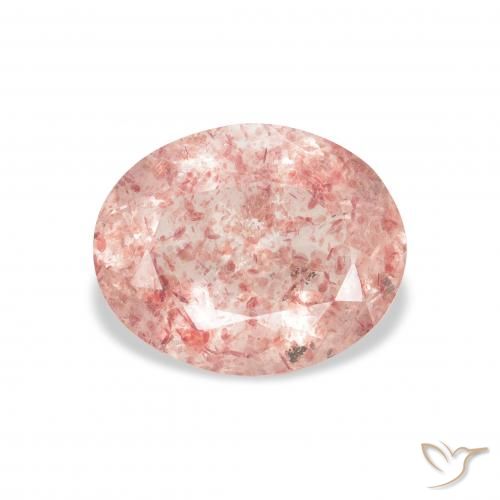 3.02ct Naturel Medium Light-Pink Quartz fraise, ovale, Transparent