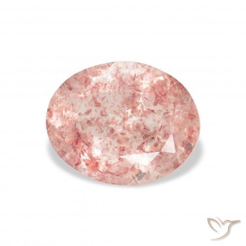 Quartz fraise Medium Light-Pink naturelle ovale, 3.02 ct, Transparent