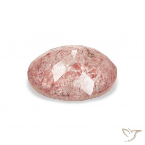 Quartz fraise Medium Light-Pink naturelle ovale, 3.02 ct, Transparent