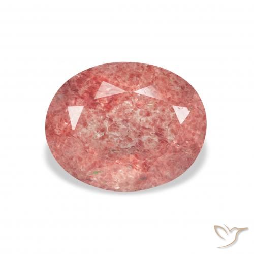 3.48ct Naturel Rose framboise Quartz fraise, ovale, Transparent