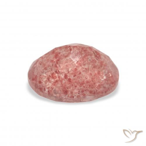 Quartz fraise Rose framboise naturelle ovale, 3.48 ct, Transparent