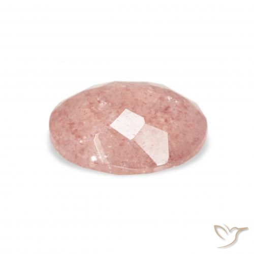 Quartz fraise Rose terreux naturelle ovale, 2.87 ct, Transparent