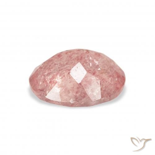 Quartz Fraise Medium Light-Pink naturelle ovale, 3.10 ct, Transparent