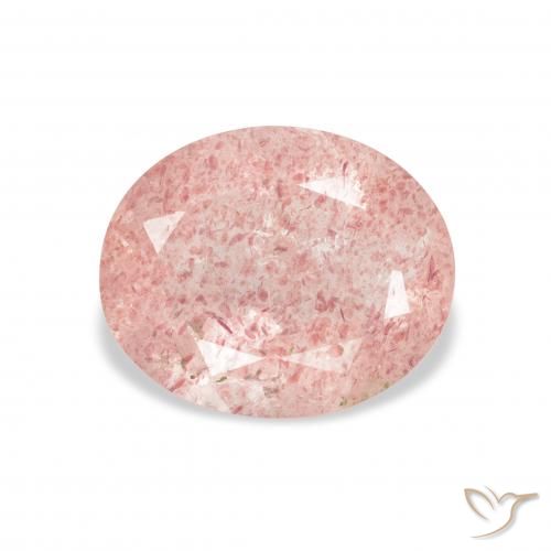3.41ct Naturel Medium Light-Pink Quartz Fraise, ovale, Transparent