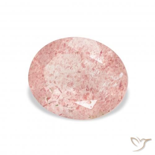 Quartz fraise Medium Light-Pink naturelle ovale, 3.41 ct, Transparent
