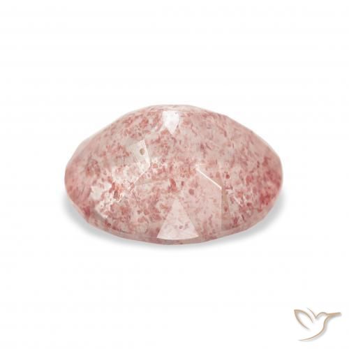 Quartz Fraise Rose clair naturelle ovale, 3.30 ct, Transparent
