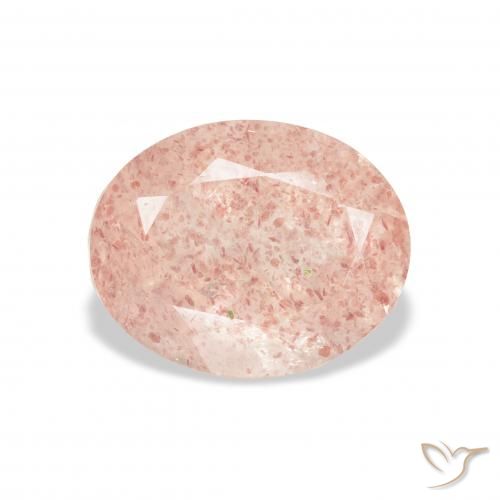 3.56ct Naturel Rose clair Quartz Fraise, ovale, Transparent