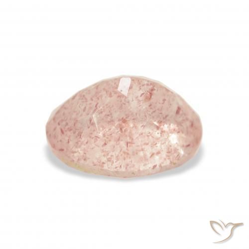 Quartz fraise Rose clair naturelle ovale, 3.56 ct, Transparent