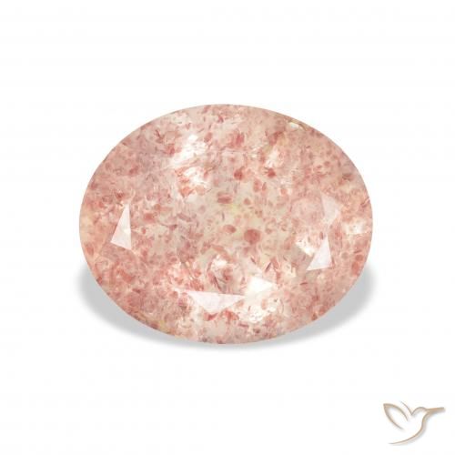 3.22ct Naturel Rose clair Quartz Fraise, ovale, Transparent