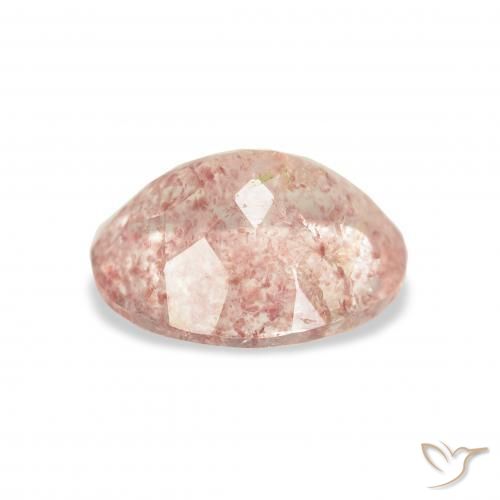 Quartz fraise Rose clair naturelle ovale, 3.22 ct, Transparent
