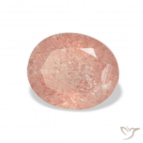 Quartz Fraise Rose clair naturelle ovale, 3.90 ct, Transparent