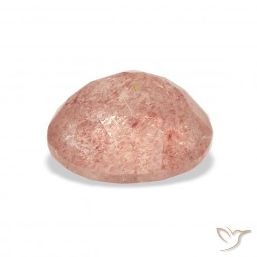 Quartz Fraise Rose clair naturelle ovale, 3.90 ct, Transparent