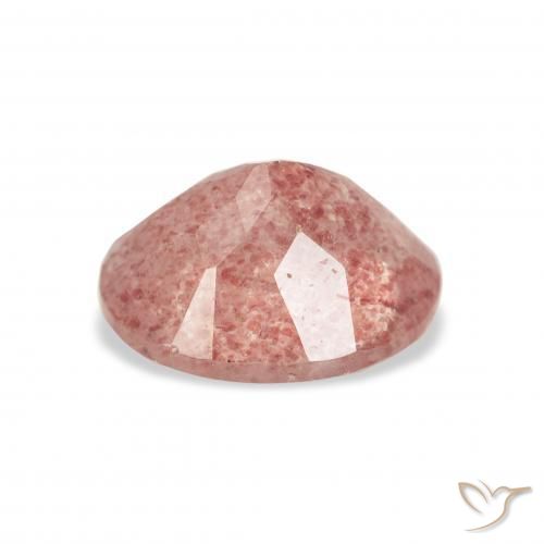 Quartz fraise Rose moyen naturelle ovale, 3.33 ct, Transparent