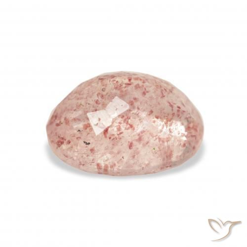 Quartz Fraise Rose clair naturelle ovale, 3.70 ct, Transparent
