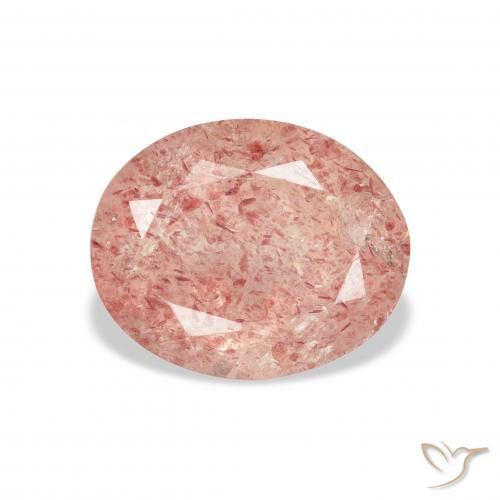 3.54ct Naturel Orange rose Quartz fraise, ovale, Transparent