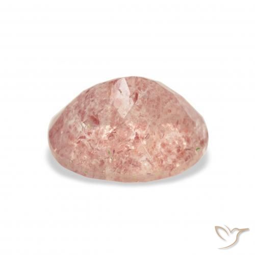 Quartz fraise Orange rose naturelle ovale, 3.54 ct, Transparent