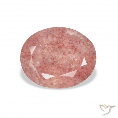 Quartz Fraise Rose moyen naturelle ovale, 3.48 ct, Transparent
