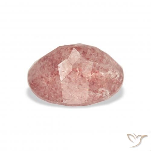 Quartz Fraise Rose moyen naturelle ovale, 3.48 ct, Transparent