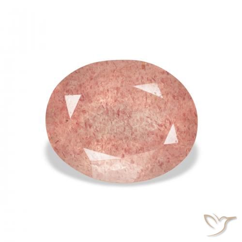 3.76ct Naturel Rose framboise Quartz Fraise, ovale, Transparent