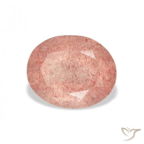 Quartz fraise Rose framboise naturelle ovale, 3.76 ct, Transparent