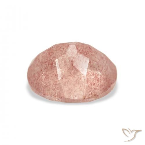 Quartz fraise Rose framboise naturelle ovale, 3.76 ct, Transparent
