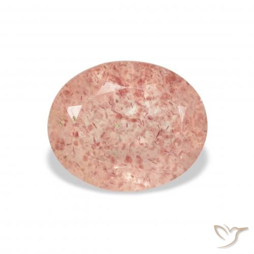 3.58ct Naturel Rose clair Quartz Fraise, ovale, Transparent