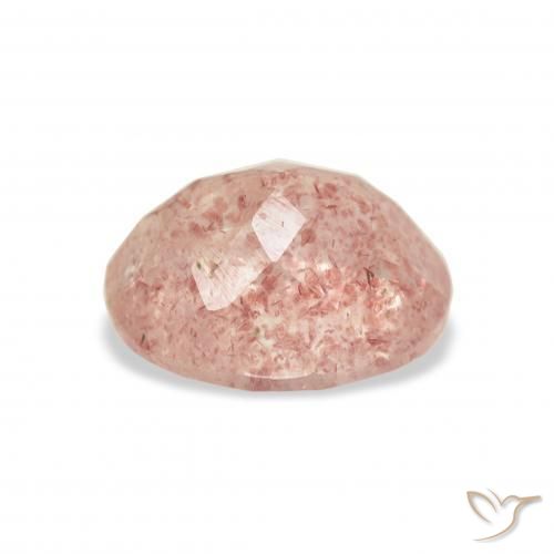 Quartz fraise Rose clair naturelle ovale, 3.58 ct, Transparent