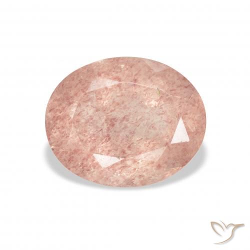 3.38ct Naturel Rose clair Quartz Fraise, ovale, Transparent
