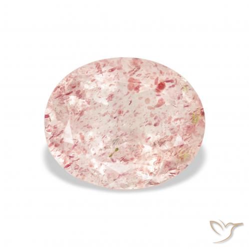3.86ct Naturel Rose clair Quartz fraise, ovale, Transparent